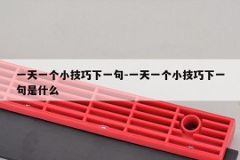 一天一个小技巧下一句-一天一个小技巧下一句是什么