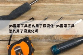 ps套索工具怎么用了没变化-ps套索工具怎么用了没变化呢