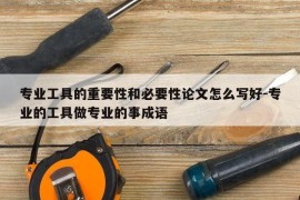 专业工具的重要性和必要性论文怎么写好-专业的工具做专业的事成语