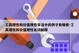 工具理性和价值理性生活中的例子有哪些-工具理性和价值理性名词解释