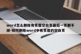 word怎么删除有页眉空白页最后一页删不掉-如何删除word中有页眉的空白页
