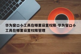华为窗口小工具在哪里设置权限-华为窗口小工具在哪里设置权限管理