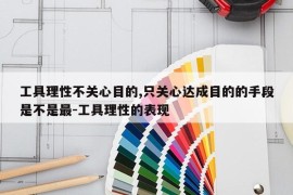 工具理性不关心目的,只关心达成目的的手段是不是最-工具理性的表现