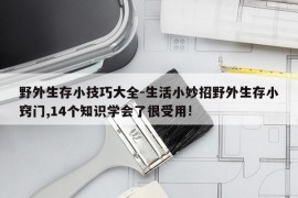 野外生存小技巧大全-生活小妙招野外生存小窍门,14个知识学会了很受用!