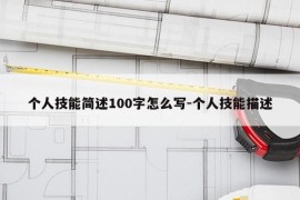 个人技能简述100字怎么写-个人技能描述