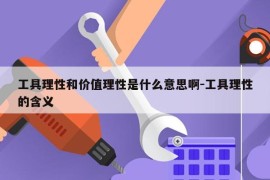 工具理性和价值理性是什么意思啊-工具理性的含义