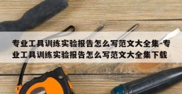 专业工具训练实验报告怎么写范文大全集-专业工具训练实验报告怎么写范文大全集下载