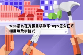 wps怎么在方框里填数字-wps怎么在方框里填数字格式
