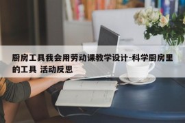 厨房工具我会用劳动课教学设计-科学厨房里的工具 活动反思