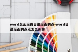 word怎么设置目录后面的点-word目录后面的点点怎么调整