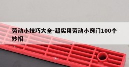 劳动小技巧大全-超实用劳动小窍门100个妙招