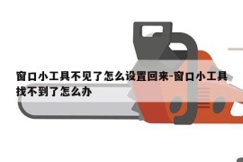 窗口小工具不见了怎么设置回来-窗口小工具找不到了怎么办