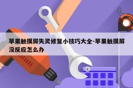 苹果触摸屏失灵修复小技巧大全-苹果触摸屏没反应怎么办