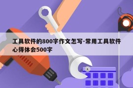 工具软件的800字作文怎写-常用工具软件心得体会500字