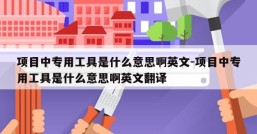 项目中专用工具是什么意思啊英文-项目中专用工具是什么意思啊英文翻译