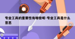 专业工具的重要性有哪些呢-专业工具是什么意思
