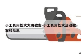小工具用处大大班教案-小工具用处大活动教案和反思