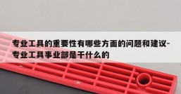专业工具的重要性有哪些方面的问题和建议-专业工具事业部是干什么的