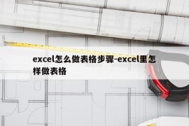 excel怎么做表格步骤-excel里怎样做表格