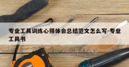专业工具训练心得体会总结范文怎么写-专业工具书