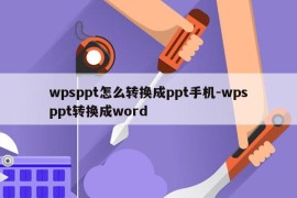 wpsppt怎么转换成ppt手机-wpsppt转换成word