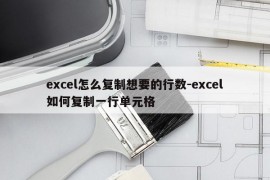 excel怎么复制想要的行数-excel如何复制一行单元格