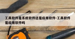 工具软件是系统软件还是应用软件-工具软件是应用软件吗