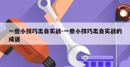 一些小技巧出自实战-一些小技巧出自实战的成语