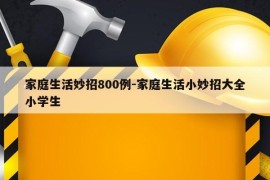 家庭生活妙招800例-家庭生活小妙招大全小学生