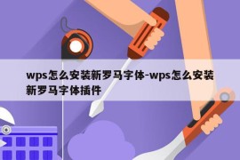 wps怎么安装新罗马字体-wps怎么安装新罗马字体插件