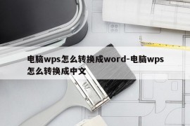电脑wps怎么转换成word-电脑wps怎么转换成中文
