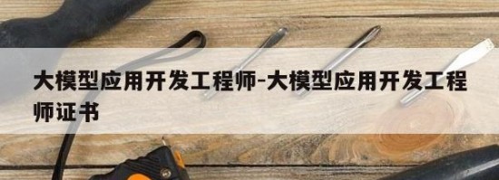 大模型应用开发工程师-大模型应用开发工程师证书
