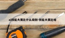 ai技能大赛比什么级别-技能大赛比啥