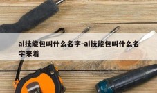 ai技能包叫什么名字-ai技能包叫什么名字来着