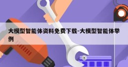 大模型智能体资料免费下载-大模型智能体举例