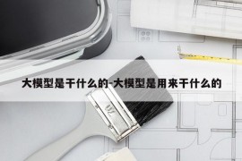 大模型是干什么的-大模型是用来干什么的