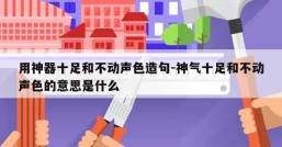 用神器十足和不动声色造句-神气十足和不动声色的意思是什么