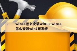 win11怎么安装win11-win11怎么安装win7双系统