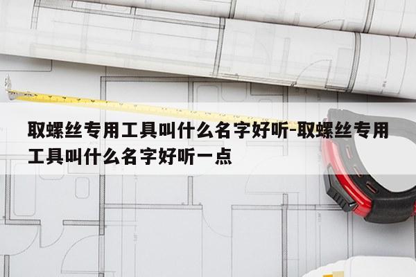 取螺丝专用工具叫什么名字好听-取螺丝专用工具叫什么名字好听一点
