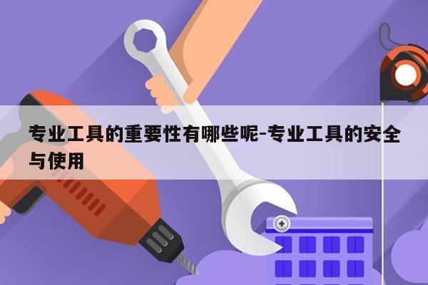 专业工具的重要性有哪些呢-专业工具的安全与使用