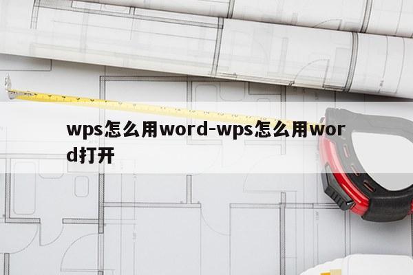 wps怎么用word-wps怎么用word打开
