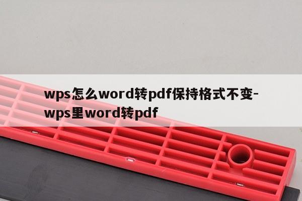 wps怎么word转pdf保持格式不变-wps里word转pdf