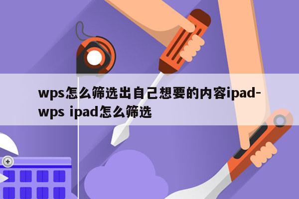 wps怎么筛选出自己想要的内容ipad-wps ipad怎么筛选