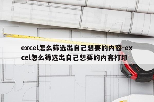 excel怎么筛选出自己想要的内容-excel怎么筛选出自己想要的内容打印