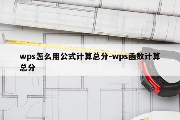 wps怎么用公式计算总分-wps函数计算总分