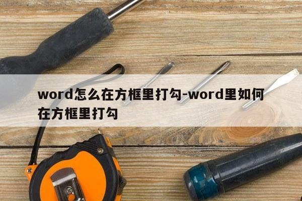 word怎么在方框里打勾-word里如何在方框里打勾