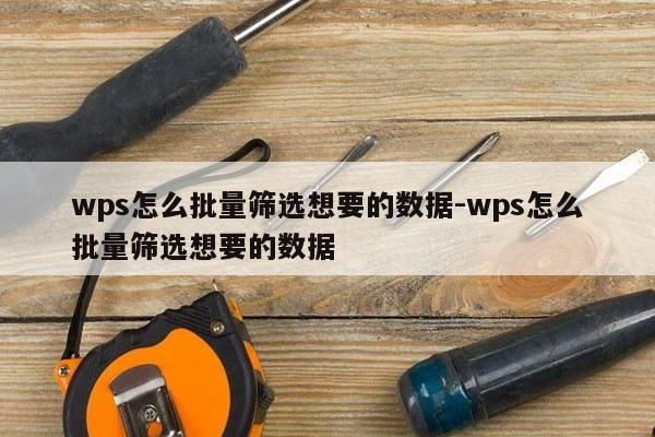 wps怎么批量筛选想要的数据-wps怎么批量筛选想要的数据