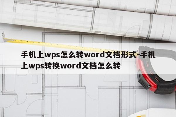 手机上wps怎么转word文档形式-手机上wps转换word文档怎么转