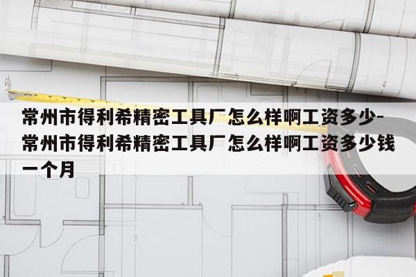 常州市得利希精密工具厂怎么样啊工资多少-常州市得利希精密工具厂怎么样啊工资多少钱一个月