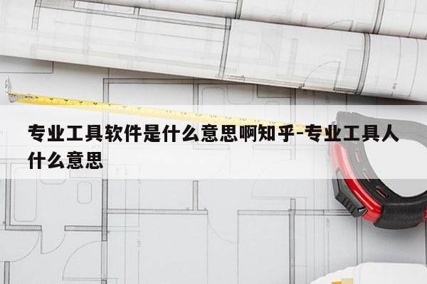 专业工具软件是什么意思啊知乎-专业工具人什么意思